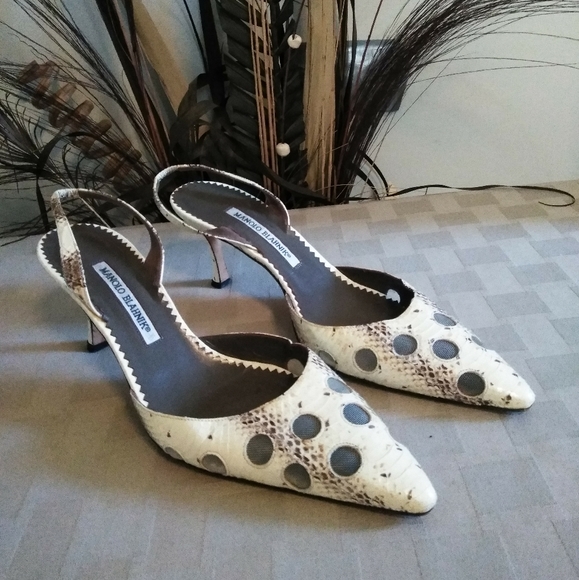 Manolo Blahnik Shoes - Manolo Blahnik Snakeskin Pointed Stiletto